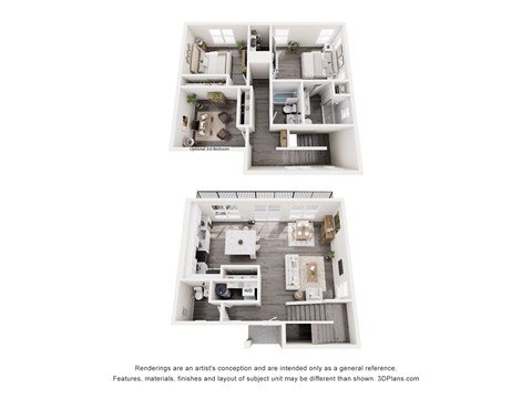 Floor plan for 3 beds, 2.5 baths, 1430 sqft